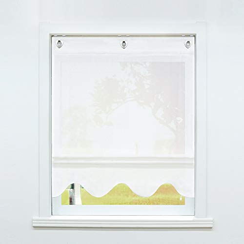 SCHOAL Raffrollo ohne Bohren Raffgardinen mit Ösen Gardinen Transparent Ösenrollo Vorhänge Leinen 1 Stück BxH 120x140 cm Weiß SCHOAL Raffrollo ohne Bohren Raffgardinen mit Ösen Gardinen Transparent Ösenrollo Vorhänge Leinen 1 Stück BxH 120x140 cm Weiß von SCHOAL