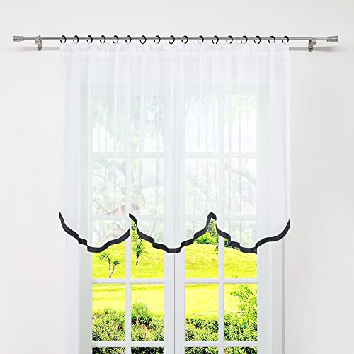 SCHOAL Scheibengardine mit Kräuselband Gardinen Küche Voile Bistrogardinen Transparent Bogenstore Vorhänge mit Satinband 1 Stück BxH 300x100cm Schwarz SCHOAL Scheibengardine mit Kräuselband Gardinen Küche Voile Bistrogardinen Transparent Bogenstore Vorhänge mit Satinband 1 Stück BxH 300x100cm Schwarz von SCHOAL