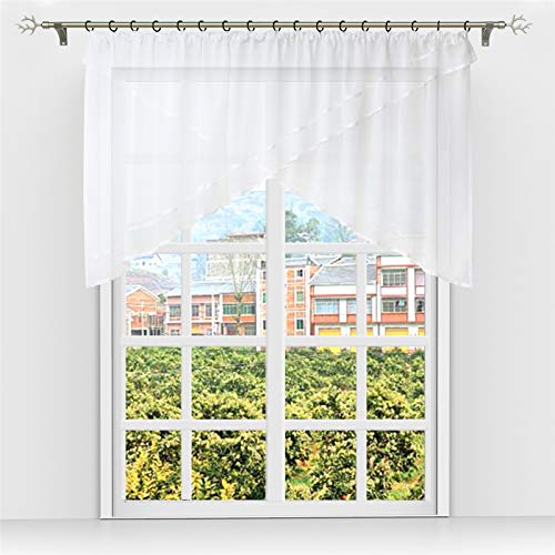 SCHOAL Scheibengardine mit Kräuselband Gardinen Küche Voile Bistrogardinen Transparent Kuvertstore Vorhänge mit Satinband 1 Stück BxH 400x120cm 1 Stück Weiß SCHOAL Scheibengardine mit Kräuselband Gardinen Küche Voile Bistrogardinen Transparent Kuvertstore Vorhänge mit Satinband 1 Stück BxH 400x120cm 1 Stück Weiß von SCHOAL