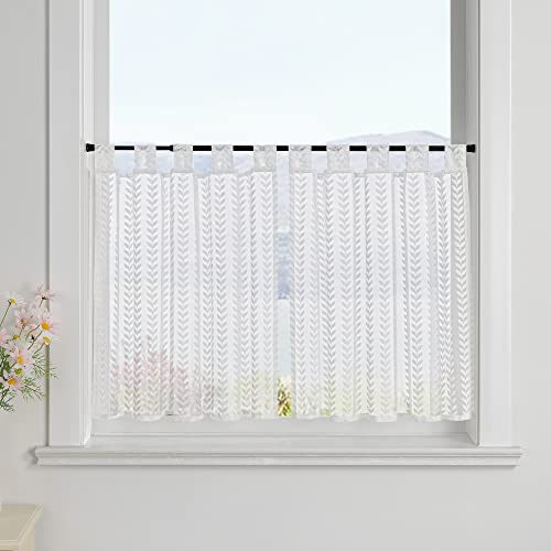 SCHOAL Scheibengardine mit Schlaufen 2 Stück Gardinen Küche 2er Set Bistrogardinen Stores Fenstergardine Landhaus Jacquard Weiß HxB 90x90cm x2 SCHOAL Scheibengardine mit Schlaufen 2 Stück Gardinen Küche 2er Set Bistrogardinen Stores Fenstergardine Landhaus Jacquard Weiß HxB 90x90cm x2 von SCHOAL