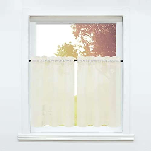 SCHOAL Scheibengardine mit Tunnelzug/Kräuselband 2 Stück Gardinen Küche 2er Set Bistrogardinen Leinen Stores Fenstergardine Uni Milchweiß BxH 66x61cm x2 SCHOAL Scheibengardine mit Tunnelzug/Kräuselband 2 Stück Gardinen Küche 2er Set Bistrogardinen Leinen Stores Fenstergardine Uni Milchweiß BxH 66x61cm x2 von SCHOAL