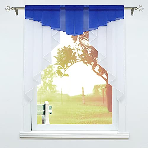 SCHOAL Scheibengardinen Küche Kleinfenster Gardinen mit Kräuselband oder Tunnelzug Bistrogardinen Voile Transparente Kurzgardinen Modern 1 Stück BxH 120x145cm Dunkelblau SCHOAL Scheibengardinen Küche Kleinfenster Gardinen mit Kräuselband oder Tunnelzug Bistrogardinen Voile Transparente Kurzgardinen Modern 1 Stück BxH 120x145cm Dunkelblau von SCHOAL