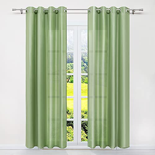 SCHOAL Stores Gardinen mit Ösen Halbtransparente Vorhänge Gardinenschal Wohnzimmer Fensterschal Uni Grün BxH 140x145cm 1 Stück SCHOAL Stores Gardinen mit Ösen Halbtransparente Vorhänge Gardinenschal Wohnzimmer Fensterschal Uni Grün BxH 140x145cm 1 Stück von SCHOAL