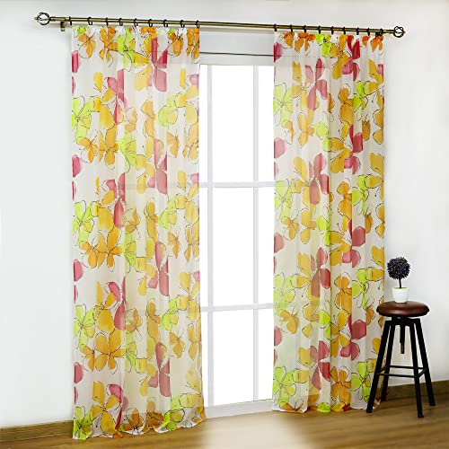 SCHOAL Transparente Gardinen mit Kräuselband Vorhang Voile Schlaufenschal Landhaus Fensterschals Wohnzimmer Dekoschal 1 Stück BxH 140x245cm von SCHOAL