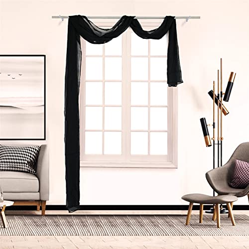 SCHOAL Voile Querbehang Transparenter Freihandbogen Uni Freihanddeko einfarbig Deko Gardinen Dekoschals Vorhang Wohnzimmer Gardinenschals 1 Stück HxB 135x400cm Schwarz SCHOAL Voile Querbehang Transparenter Freihandbogen Uni Freihanddeko einfarbig Deko Gardinen Dekoschals Vorhang Wohnzimmer Gardinenschals 1 Stück HxB 135x400cm Schwarz von SCHOAL