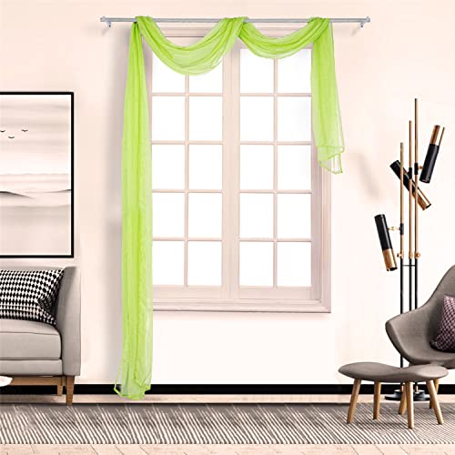 SCHOAL Voile Querbehang Transparenter Freihandbogen Uni Freihanddeko einfarbig Deko Gardinen Dekoschals Vorhang Wohnzimmer Gardinenschals 1 Stück HxB 135x500cm Grün #2 SCHOAL Voile Querbehang Transparenter Freihandbogen Uni Freihanddeko einfarbig Deko Gardinen Dekoschals Vorhang Wohnzimmer Gardinenschals 1 Stück HxB 135x500cm Grün #2 von SCHOAL