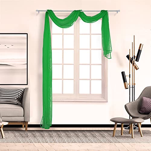 SCHOAL Voile Querbehang Transparenter Freihandbogen Uni Freihanddeko einfarbig Deko Gardinen Dekoschals Vorhang Wohnzimmer Gardinenschals 1 Stück HxB 90x400cm Grün #3 SCHOAL Voile Querbehang Transparenter Freihandbogen Uni Freihanddeko einfarbig Deko Gardinen Dekoschals Vorhang Wohnzimmer Gardinenschals 1 Stück HxB 90x400cm Grün #3 von SCHOAL