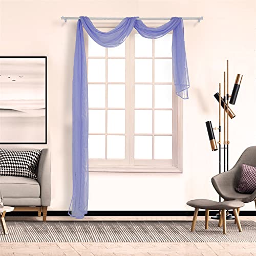 SCHOAL Voile Querbehang Transparenter Freihandbogen Uni Freihanddeko einfarbig Deko Gardinen Dekoschals Vorhang Wohnzimmer Gardinenschals 1 Stück HxB 90x500cm Lila von SCHOAL