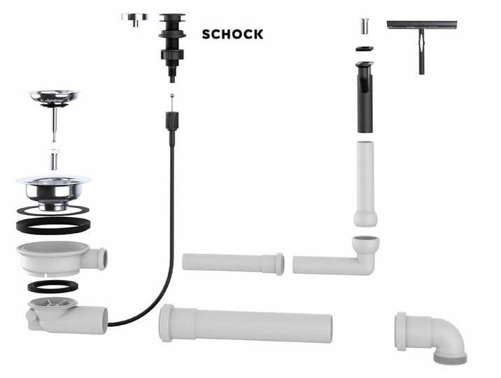 Schock Einbauspüle Ablaufgarnitur Drehexcenter chrom von SCHOCK
