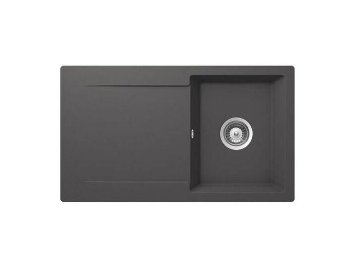 Schock Granitspüle Cristalite Epure D-100 A Asphalt GAS Exzenterbedienung, 0/0 cm, grau, Excenterbetätigung, Asphalt von SCHOCK