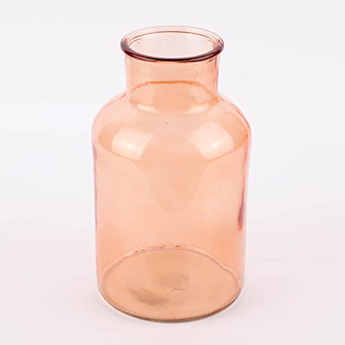 Deko Vase zylinderförmig Apothekerflasche Glas grün oder orange 30x17,5cm, Farbe:orange von SCHÖNER LEBEN.