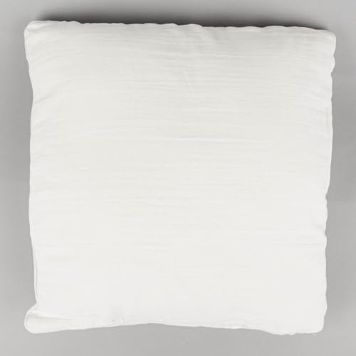 SCHÖNER LEBEN. Deko Kissen Musselin mit Keder Uni versch. Farben 45x45cm o. 30x50cm, Größe:45x45cm (BxL), Farbe:naturweiß von SCHÖNER LEBEN.