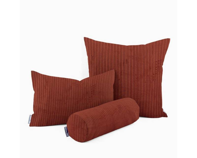 SCHÖNER LEBEN. Dekokissen Kissenhülle Cord Doppelrille cognac braun div Größen SCHÖNER LEBEN. von SCHÖNER LEBEN.