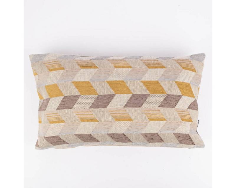 SCHÖNER LEBEN. Dekokissen Kissenhülle Mira Rechtecke schräg beige braun gelb in div. Größen von SCHÖNER LEBEN.