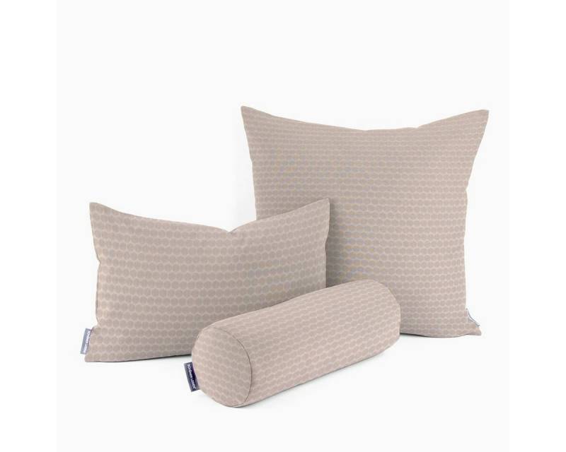 SCHÖNER LEBEN. Dekokissen SCHÖNER LEBEN. Kissenhülle Jacquard Punkte beige dunkelbeige von SCHÖNER LEBEN.