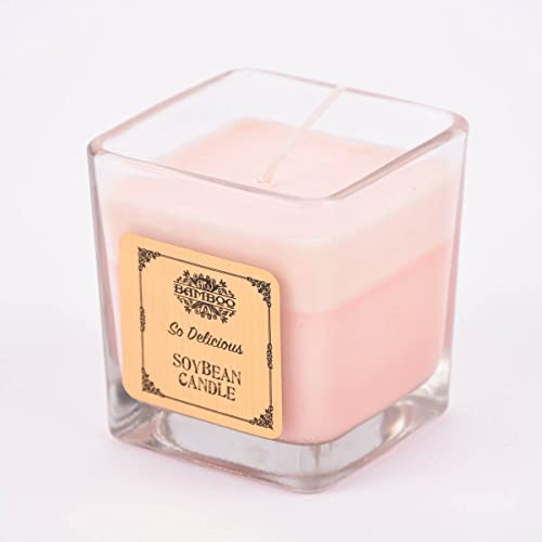 SCHÖNER LEBEN. Duftkerze im Glas aus Sojawachs quadratisch Soybean Candle Verschiedene Düfte 7x7x7,5cm, Auswahl:B von SCHÖNER LEBEN.