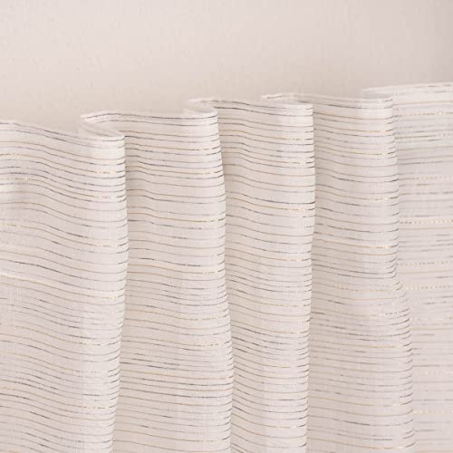 SCHÖNER LEBEN. Fertigschal mit Schlaufenband Bestickt schmale Querstreifen weiß grau beige Rosegold 140x245cm SCHÖNER LEBEN. Fertigschal mit Schlaufenband Bestickt schmale Querstreifen weiß grau beige Rosegold 140x245cm von SCHÖNER LEBEN.