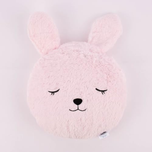 SCHÖNER LEBEN. Kinderkissen Hase Plüsch rosa schwarz 29x35cm von SCHÖNER LEBEN.