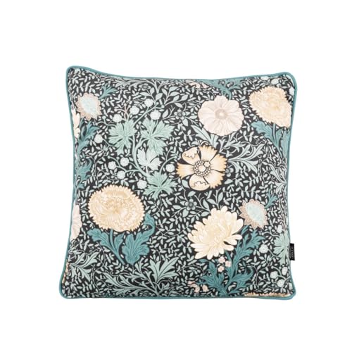 SCHÖNER LEBEN. Kissen Madeleine Samt Blumen schwarz türkisgrün 45x45cm SCHÖNER LEBEN. Kissen Madeleine Samt Blumen schwarz türkisgrün 45x45cm von SCHÖNER LEBEN.