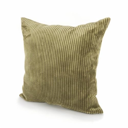 SCHÖNER LEBEN. Kissenhülle Breitcord Baby Rib moosgrün div. Größen, Größe:80x80cm (HxB) von SCHÖNER LEBEN.