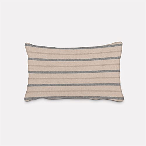 SCHÖNER LEBEN. Kissenhülle Riviera Stripe Small Streifen Natur blau, Kissenhüllen Größe:30x50cm (HxB) von SCHÖNER LEBEN.