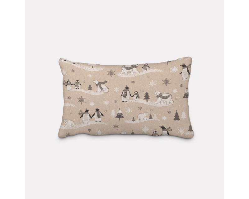 SCHÖNER LEBEN. Dekokissen SCHÖNER LEBEN. Kissenhülle Pinguine Eisbären natur grau weiß SCHÖNER LEBEN. Dekokissen SCHÖNER LEBEN. Kissenhülle Pinguine Eisbären natur grau weiß von SCHÖNER LEBEN.