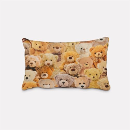 SCHÖNER LEBEN. Kissenhülle Teddybären braun beige div. Größen, Größe:30x50cm (HxB) von SCHÖNER LEBEN.