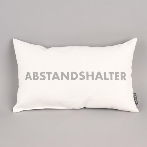 SCHÖNER LEBEN. Magma Deko Kissen mit Aufschrift Abstandshalter weiß grau 30x50cm SCHÖNER LEBEN. Magma Deko Kissen mit Aufschrift Abstandshalter weiß grau 30x50cm von SCHÖNER LEBEN.