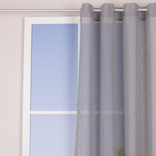 SCHÖNER LEBEN. Ösengardine Leinenoptik Uni grau 140x260cm SCHÖNER LEBEN. Ösengardine Leinenoptik Uni grau 140x260cm von SCHÖNER LEBEN.