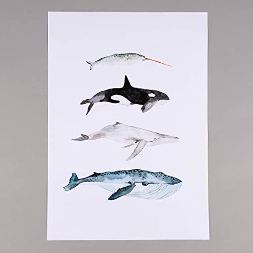 SCHÖNER LEBEN. Print Wale Papier weiß grau A3 29,7x42cm von SCHÖNER LEBEN.