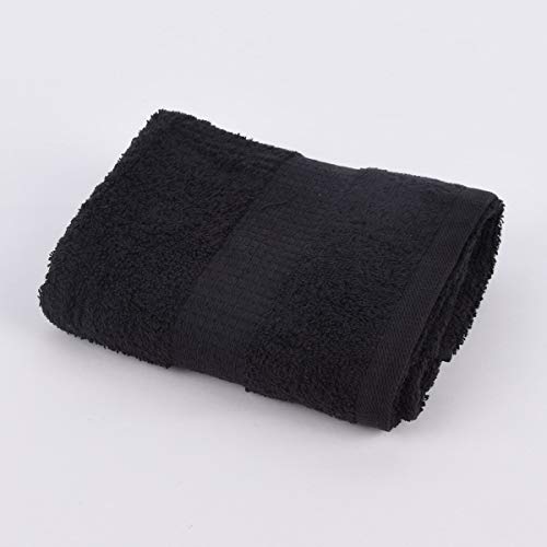 SCHÖNER LEBEN. Qualitätsfrottee Handtuch 100% Baumwolle 500g/qm schwarz, Auswahl Größe:Handtuch 50 x 100 cm von SCHÖNER LEBEN.