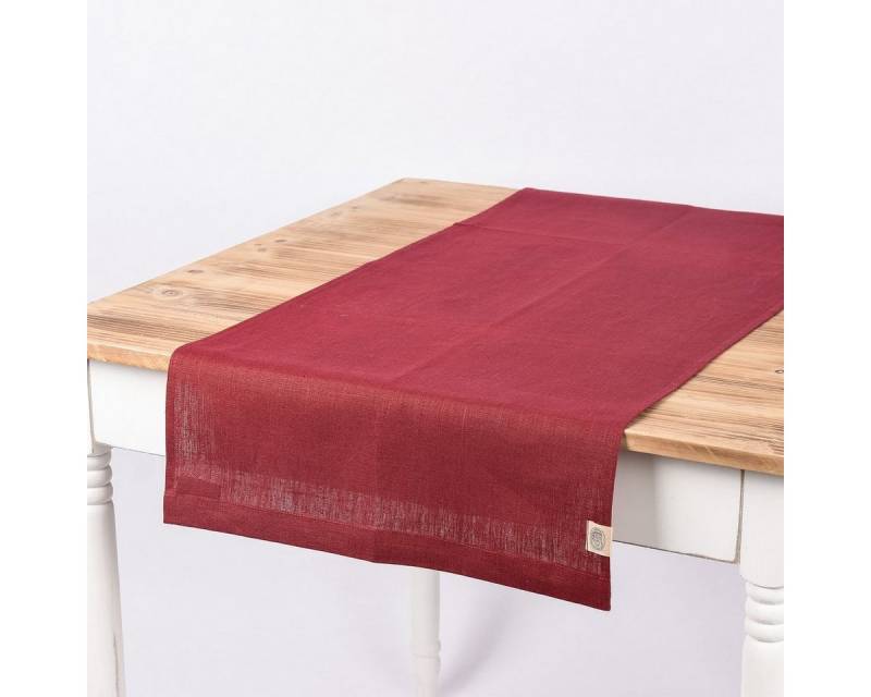 KARDELEN Tischläufer Leinentischläufer Tischläufer Erik 1-lagig 47x150cm wine dunkelrot KARDELEN Tischläufer Leinentischläufer Tischläufer Erik 1-lagig 47x150cm wine dunkelrot von KARDELEN