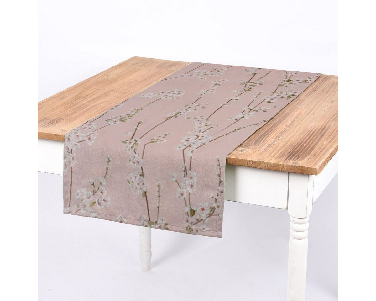 SCHÖNER LEBEN. Tischläufer SCHÖNER LEBEN. Tischläufer Almond Blossom Mandelblütenzweige rosa, handmade SCHÖNER LEBEN. Tischläufer SCHÖNER LEBEN. Tischläufer Almond Blossom Mandelblütenzweige rosa, handmade von SCHÖNER LEBEN.