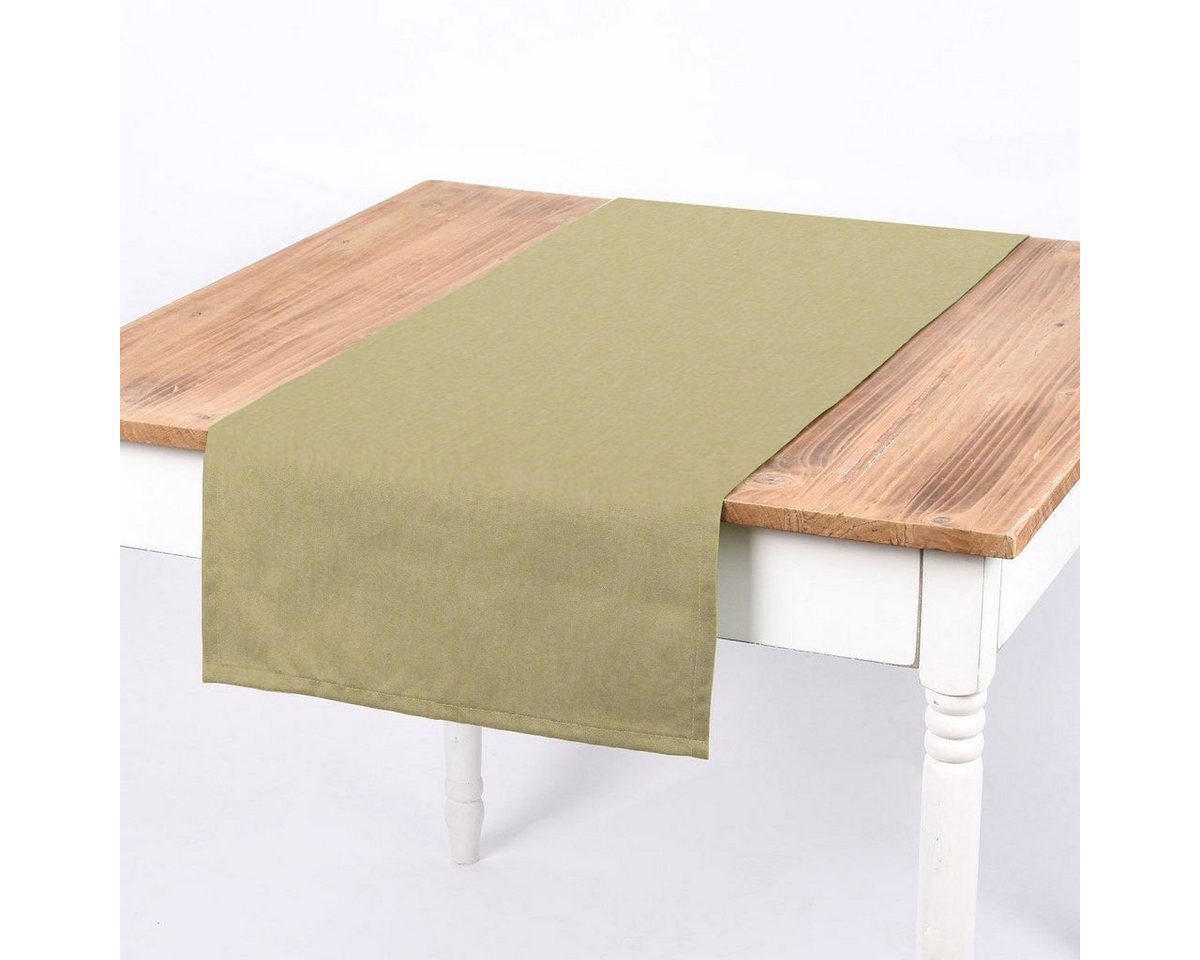 SCHÖNER LEBEN. Tischläufer SCHÖNER LEBEN. Tischläufer Leinenlook uni lindgrün 40x160cm, handmade SCHÖNER LEBEN. Tischläufer SCHÖNER LEBEN. Tischläufer Leinenlook uni lindgrün 40x160cm, handmade von SCHÖNER LEBEN.
