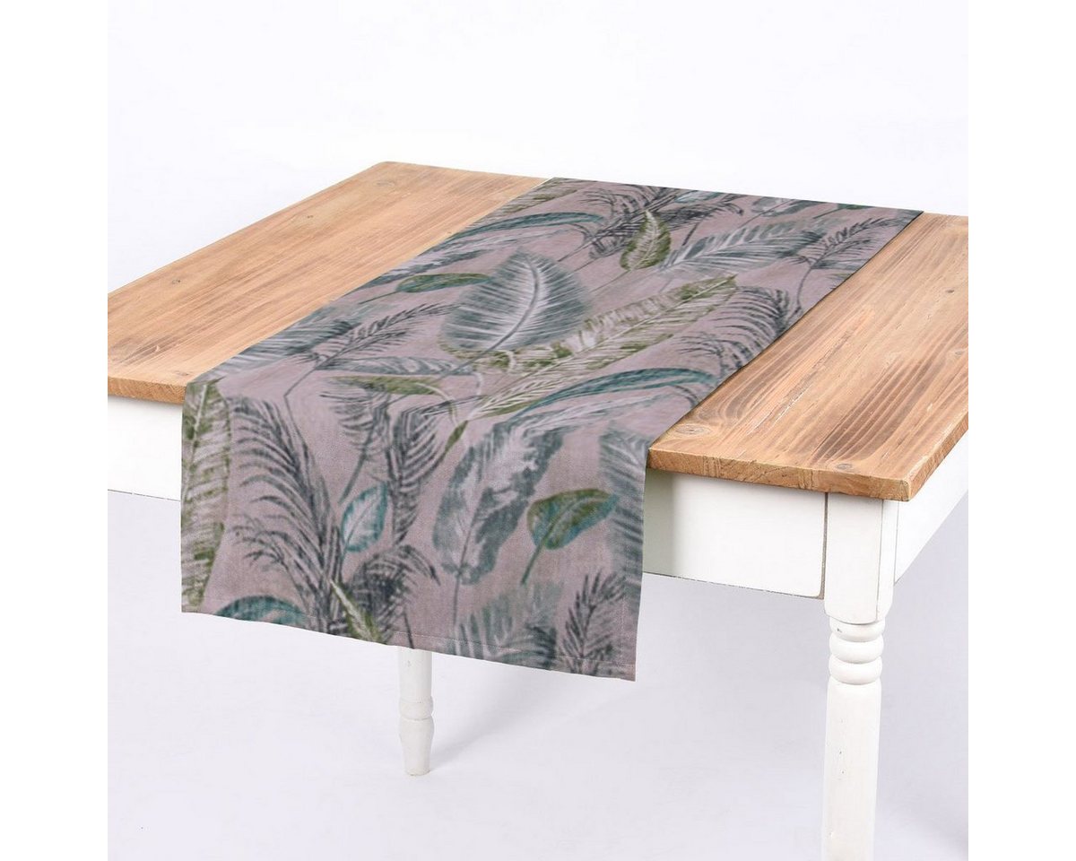 SCHÖNER LEBEN. Tischläufer SCHÖNER LEBEN. Tischläufer Palmenblätter Digitaldruck taupe grün, Digitaldruck SCHÖNER LEBEN. Tischläufer SCHÖNER LEBEN. Tischläufer Palmenblätter Digitaldruck taupe grün, Digitaldruck von SCHÖNER LEBEN.