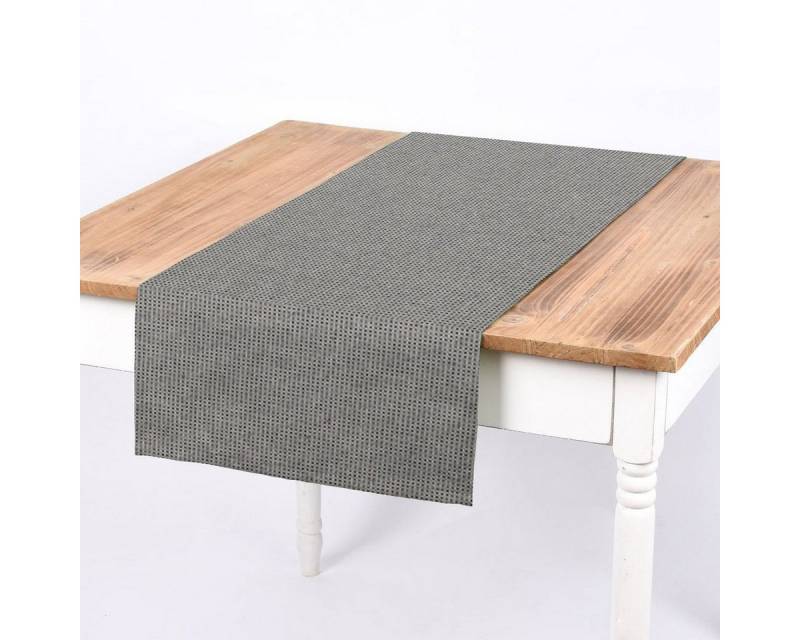SCHÖNER LEBEN. Tischläufer SCHÖNER LEBEN. Tischläufer Square Würfelstruktur uni schwarz grau, handmade SCHÖNER LEBEN. Tischläufer SCHÖNER LEBEN. Tischläufer Square Würfelstruktur uni schwarz grau, handmade von SCHÖNER LEBEN.