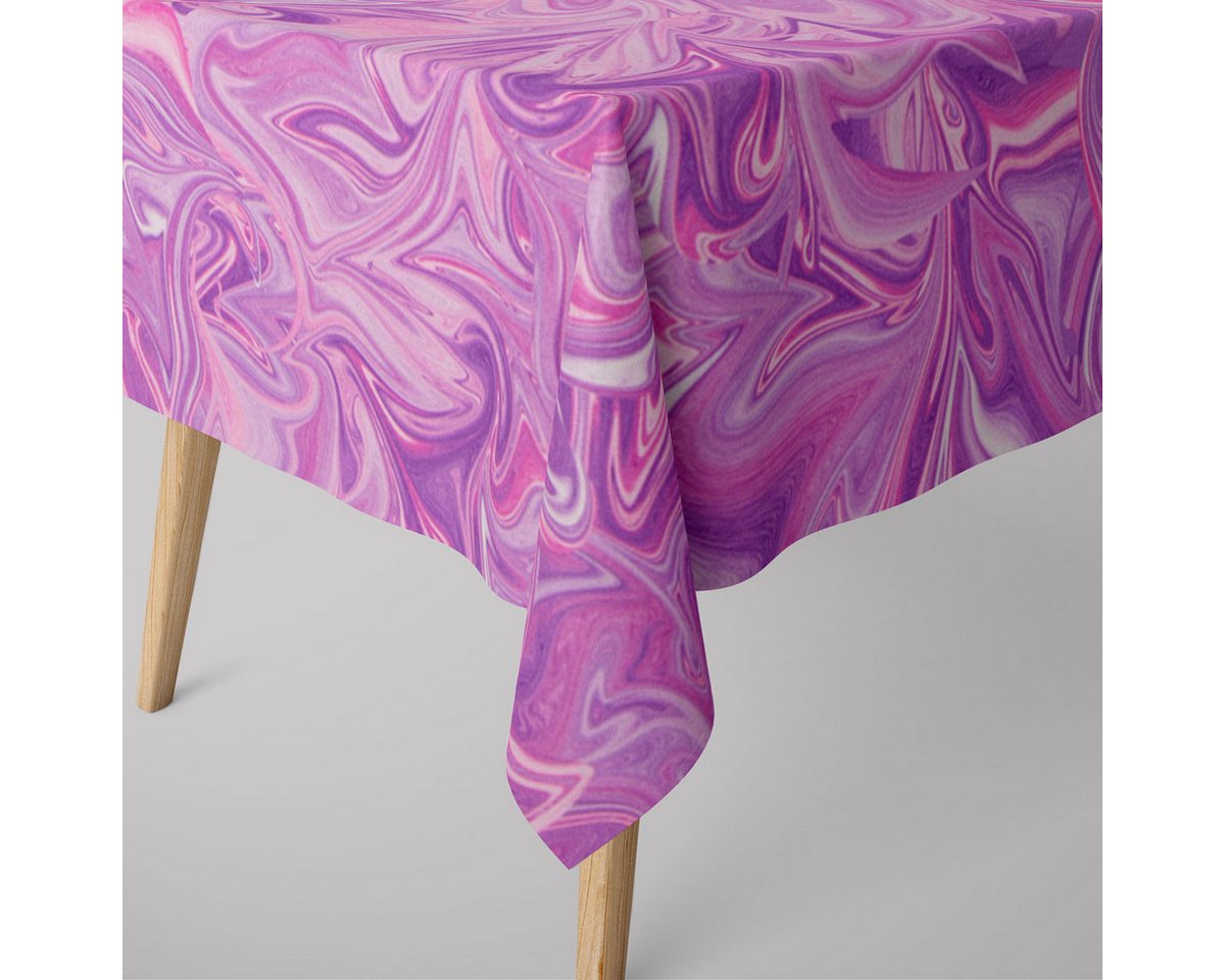 SCHÖNER LEBEN. Tischdecke SCHÖNER LEBEN. Tischdecke Digitaldruck Retro Batik lila pink, Digitaldruck von SCHÖNER LEBEN.