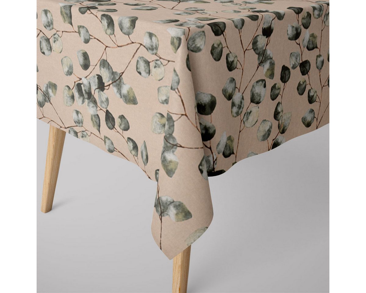 SCHÖNER LEBEN. Tischdecke SCHÖNER LEBEN. Tischdecke Eukalyptus Leaves Eukalyptusblätter natur g, handmade SCHÖNER LEBEN. Tischdecke SCHÖNER LEBEN. Tischdecke Eukalyptus Leaves Eukalyptusblätter natur g, handmade von SCHÖNER LEBEN.