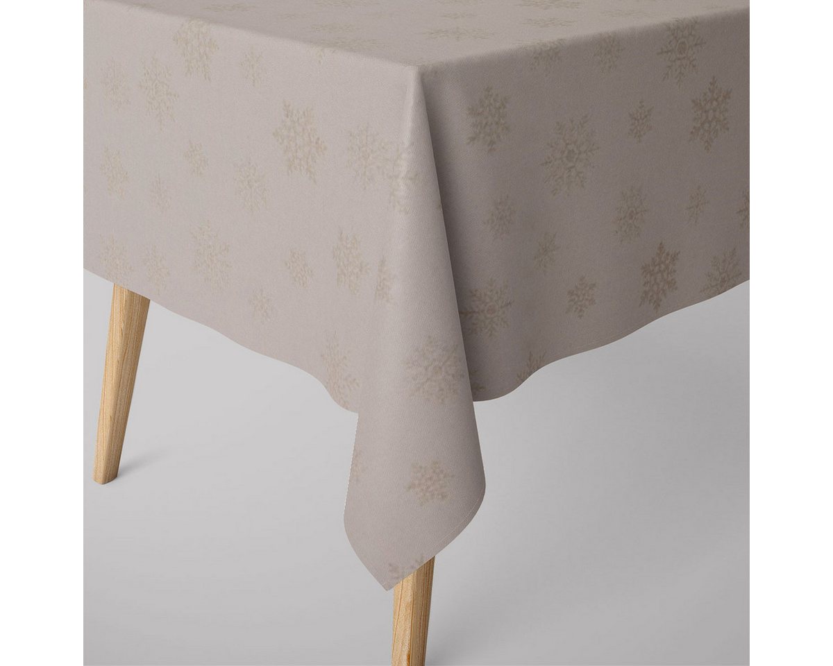 SCHÖNER LEBEN. Tischdecke SCHÖNER LEBEN. Tischdecke Eiskristalle beige gold, handmade SCHÖNER LEBEN. Tischdecke SCHÖNER LEBEN. Tischdecke Eiskristalle beige gold, handmade von SCHÖNER LEBEN.