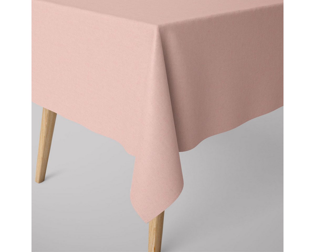 SCHÖNER LEBEN. Tischdecke »SCHÖNER LEBEN. Tischdecke Leinenlook uni rosa verschiedene Größen«, handmade von SCHÖNER LEBEN.