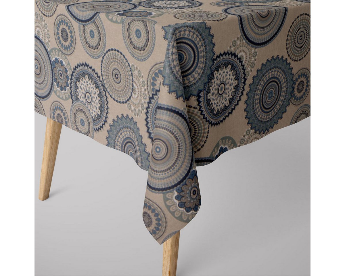 SCHÖNER LEBEN. Tischdecke SCHÖNER LEBEN. Tischdecke Mandalas natur blau verschiedene Größen, handmade SCHÖNER LEBEN. Tischdecke SCHÖNER LEBEN. Tischdecke Mandalas natur blau verschiedene Größen, handmade von SCHÖNER LEBEN.