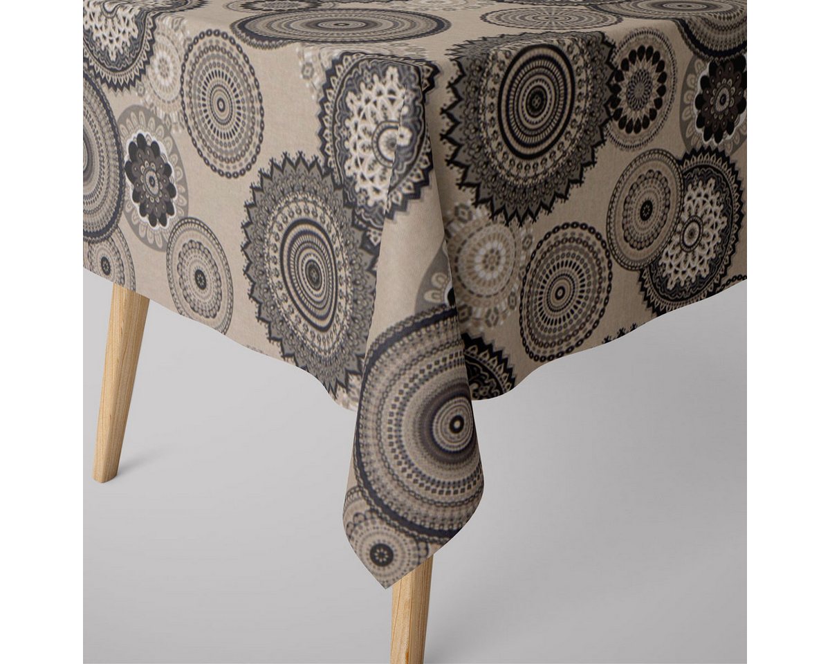 SCHÖNER LEBEN. Tischdecke SCHÖNER LEBEN. Tischdecke Mandalas natur grau verschiedene Größen, handmade SCHÖNER LEBEN. Tischdecke SCHÖNER LEBEN. Tischdecke Mandalas natur grau verschiedene Größen, handmade von SCHÖNER LEBEN.