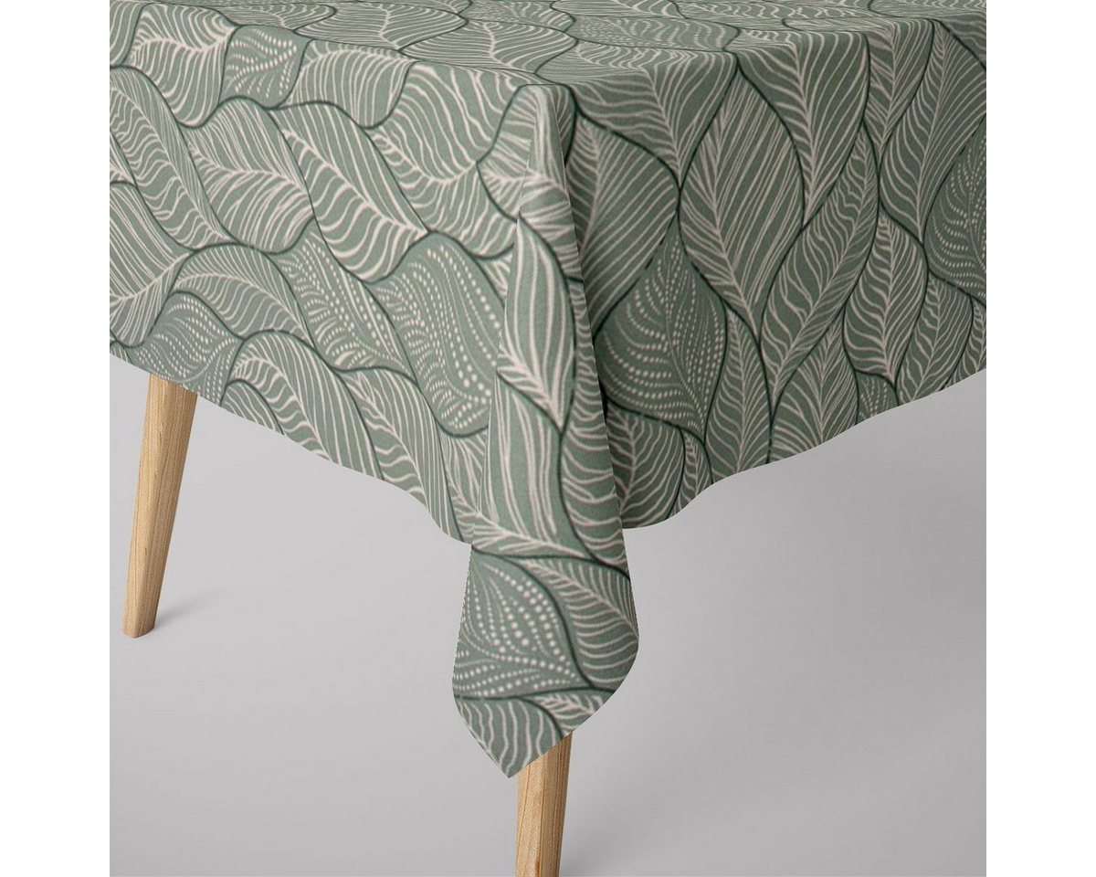 SCHÖNER LEBEN. Tischdecke SCHÖNER LEBEN. Tischdecke Orme Blätter grün beige dunkelgrün, handmade SCHÖNER LEBEN. Tischdecke SCHÖNER LEBEN. Tischdecke Orme Blätter grün beige dunkelgrün, handmade von SCHÖNER LEBEN.