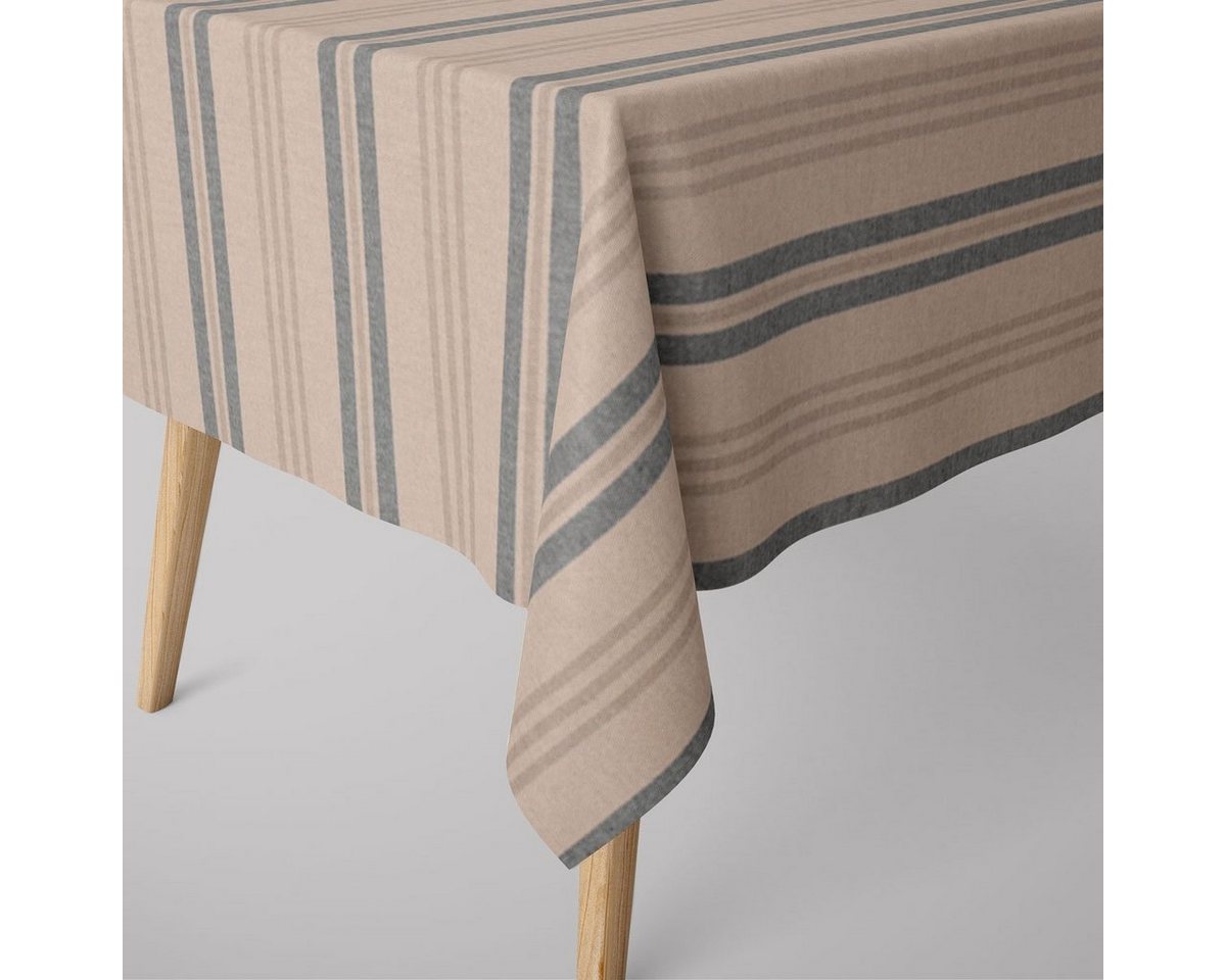 SCHÖNER LEBEN. Tischdecke SCHÖNER LEBEN. Tischdecke Riviera Stripe Medium Streifen natur blau, handmade SCHÖNER LEBEN. Tischdecke SCHÖNER LEBEN. Tischdecke Riviera Stripe Medium Streifen natur blau, handmade von SCHÖNER LEBEN.