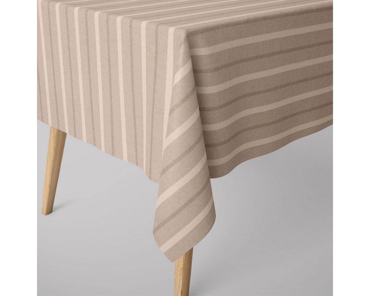 SCHÖNER LEBEN. Tischdecke SCHÖNER LEBEN. Tischdecke Riviera Stripe Small Streifen natur creme, handmade von SCHÖNER LEBEN.