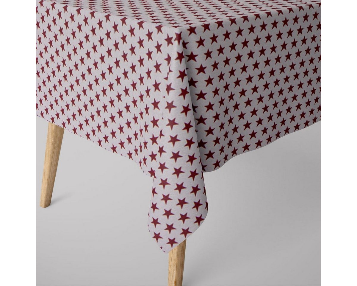 SCHÖNER LEBEN. Tischdecke SCHÖNER LEBEN. Tischdecke Sterne weiß rot eckig in div.n Größen, handmade SCHÖNER LEBEN. Tischdecke SCHÖNER LEBEN. Tischdecke Sterne weiß rot eckig in div.n Größen, handmade von SCHÖNER LEBEN.