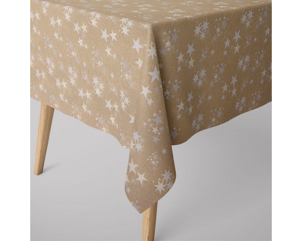 SCHÖNER LEBEN. Tischdecke SCHÖNER LEBEN. Tischdecke Sterne gold beige eckig in div.n Größen, handmade SCHÖNER LEBEN. Tischdecke SCHÖNER LEBEN. Tischdecke Sterne gold beige eckig in div.n Größen, handmade von SCHÖNER LEBEN.