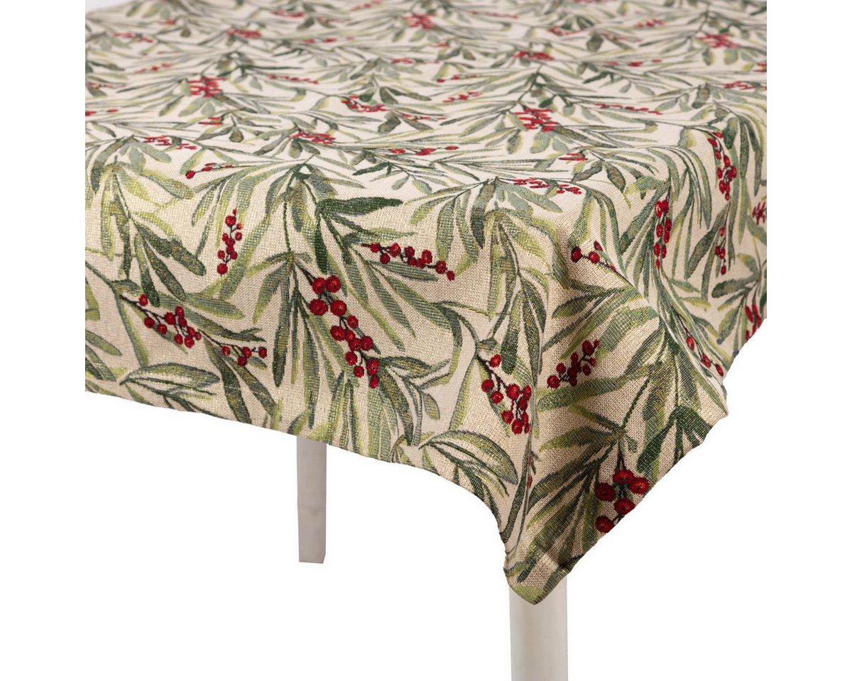 SCHÖNER LEBEN. Tischdecke Tischdecke Gobelin Mistelzweige mit Beeren Lurex von SCHÖNER LEBEN. SCHÖNER LEBEN. Tischdecke Tischdecke Gobelin Mistelzweige mit Beeren Lurex von SCHÖNER LEBEN. von SCHÖNER LEBEN.
