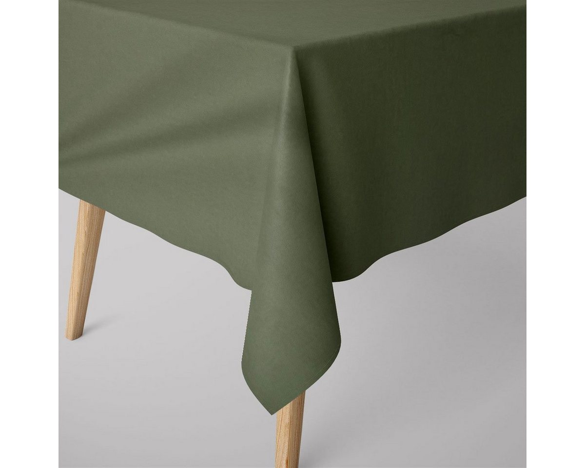 SCHÖNER LEBEN. Tischdecke Tischdecke aus Canvas uni olivgrün in div. Größen von SCHÖNER LEBEN., handmade von SCHÖNER LEBEN.