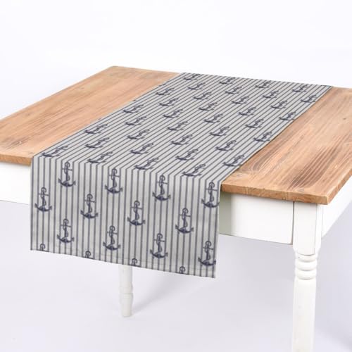 SCHÖNER LEBEN. Tischläufer Digitaldr. Maritim Anker Streifen weiß bla SCHÖNER LEBEN. Tischläufer Digitaldr. Maritim Anker Streifen weiß bla von SCHÖNER LEBEN.